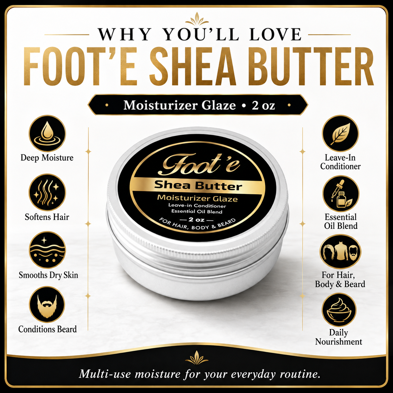 Foot’e Cucumber Melon Moisturizing Glaze | Hair, Skin & Beard 2 oz - Foote Hair Care