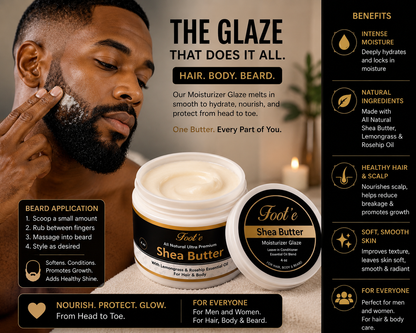 Foot’e All Natural Ultra Premium Shea Butter 4 oz - Foote Hair Care