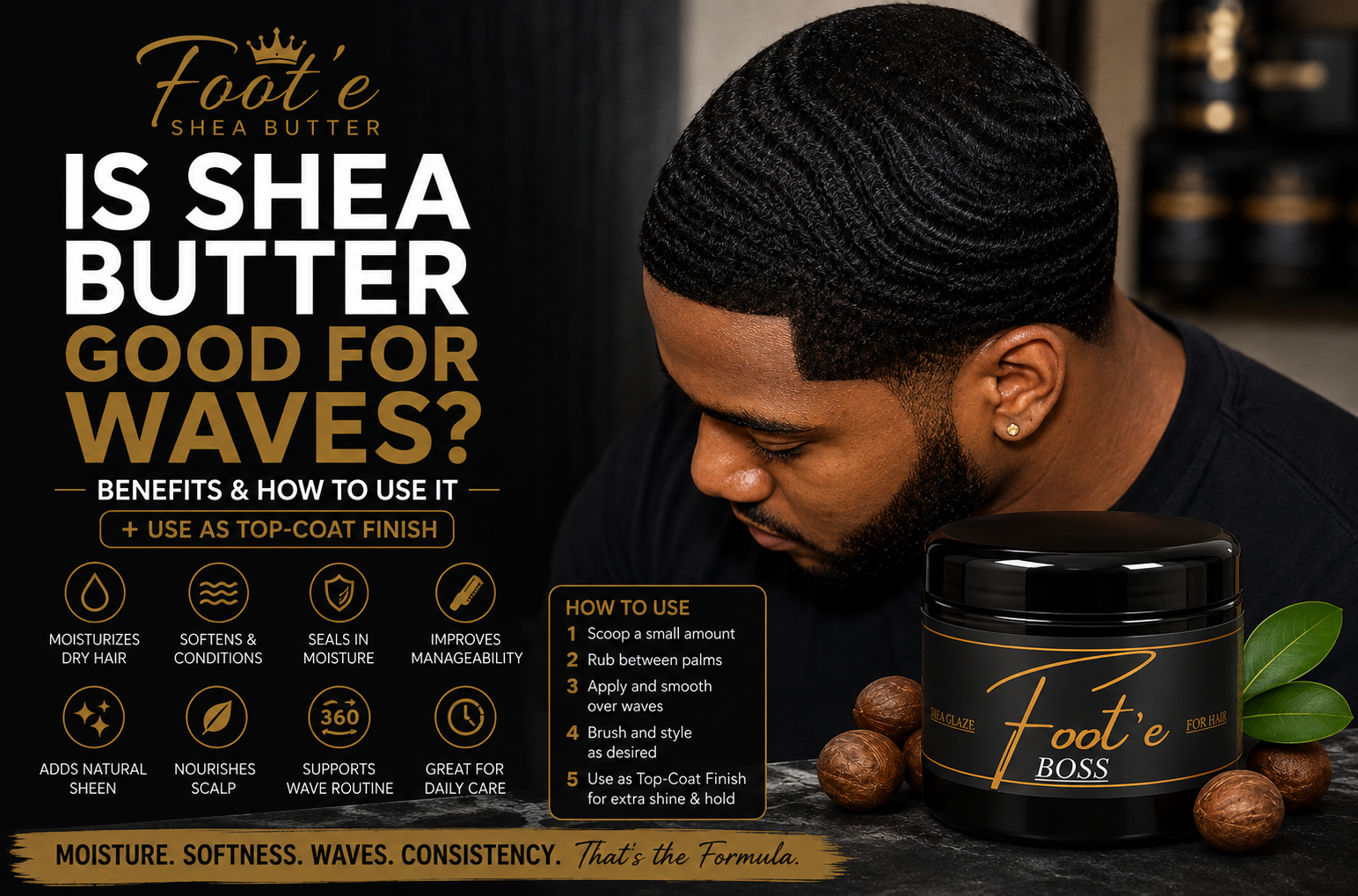 Boss Cologne Shea Butter for Men 4 oz - Foote Hair Care